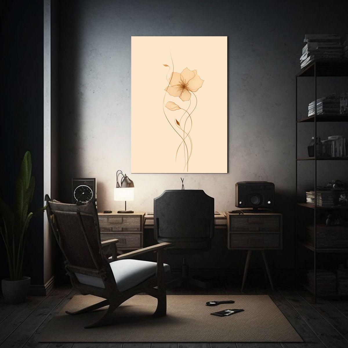 Cuadro Abstracto Con Flores De Sakura Estrelladas 30x45cm-2