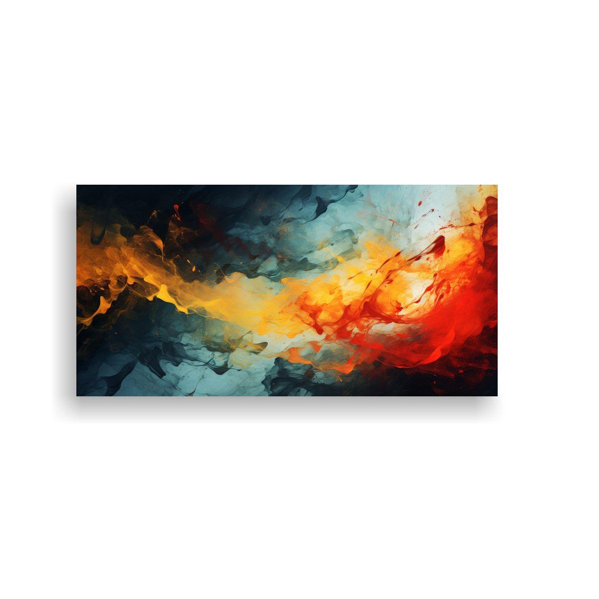 Cuadro Abstracto Composición De Colores Dinámica 80x40cm-0