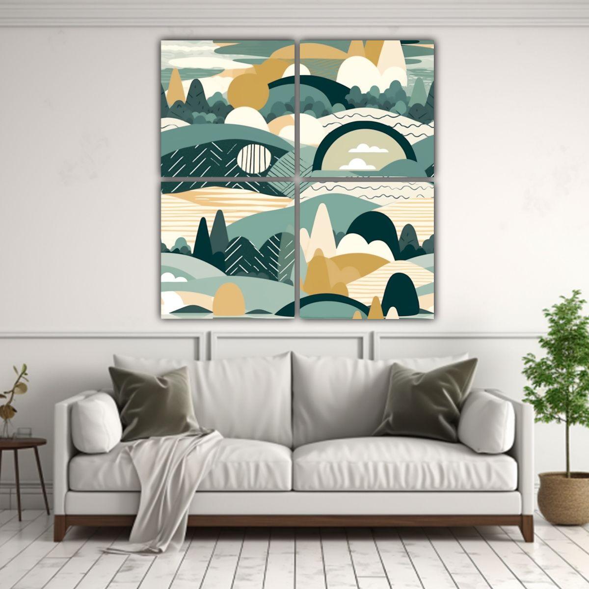 Cuadro De Madera Con Composición Moderna En 180x180 Cm-2