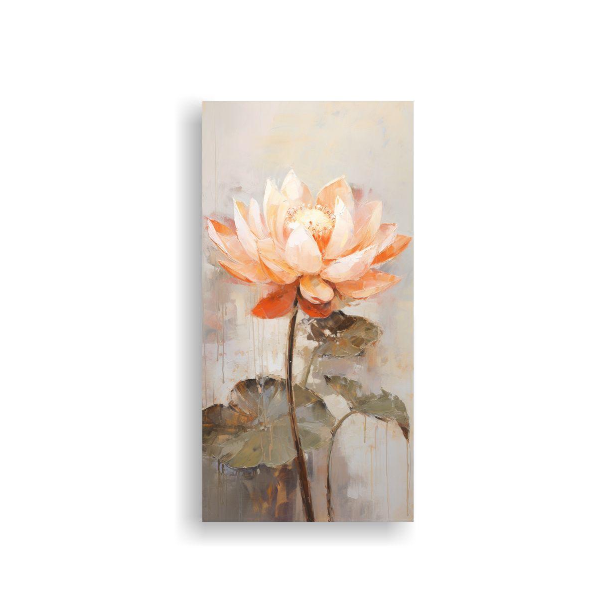 Pintura Cuadro De Una Obra Maestra De Loto 70x140cm-0