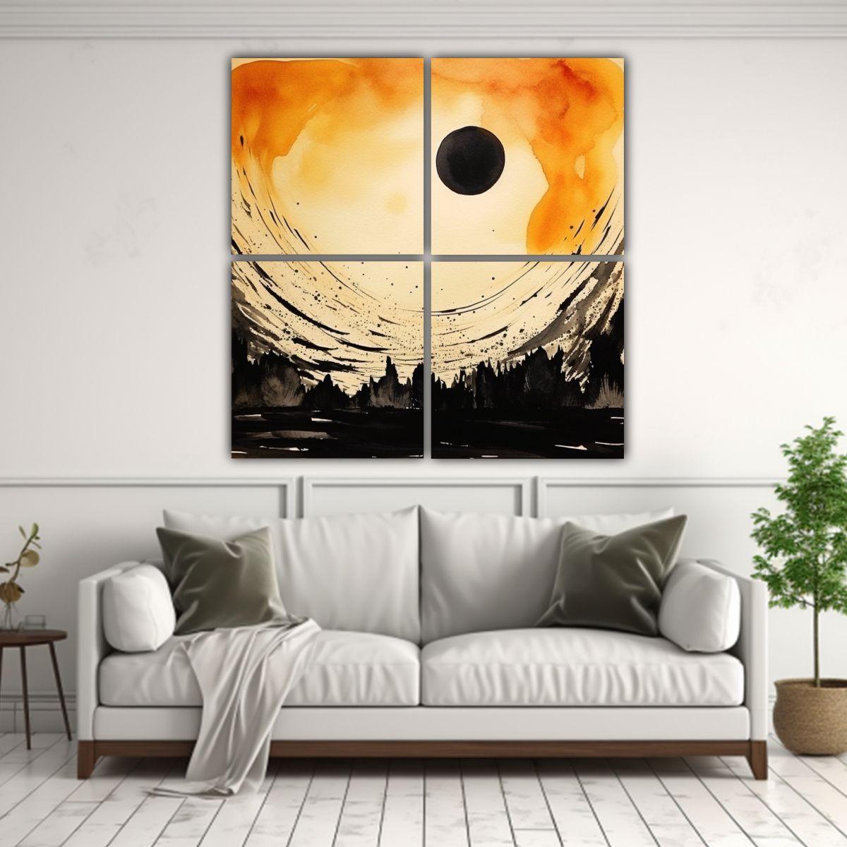 Cuatro Artes De Pared Minimalismo Intenso 120x120 Cm-2