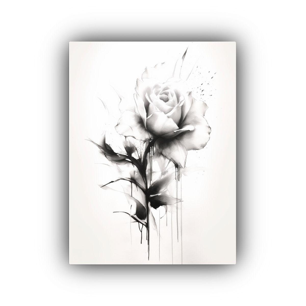 Cuadro De Lienzo Fotográfico Con Rosa Blanca 50x65cm-0
