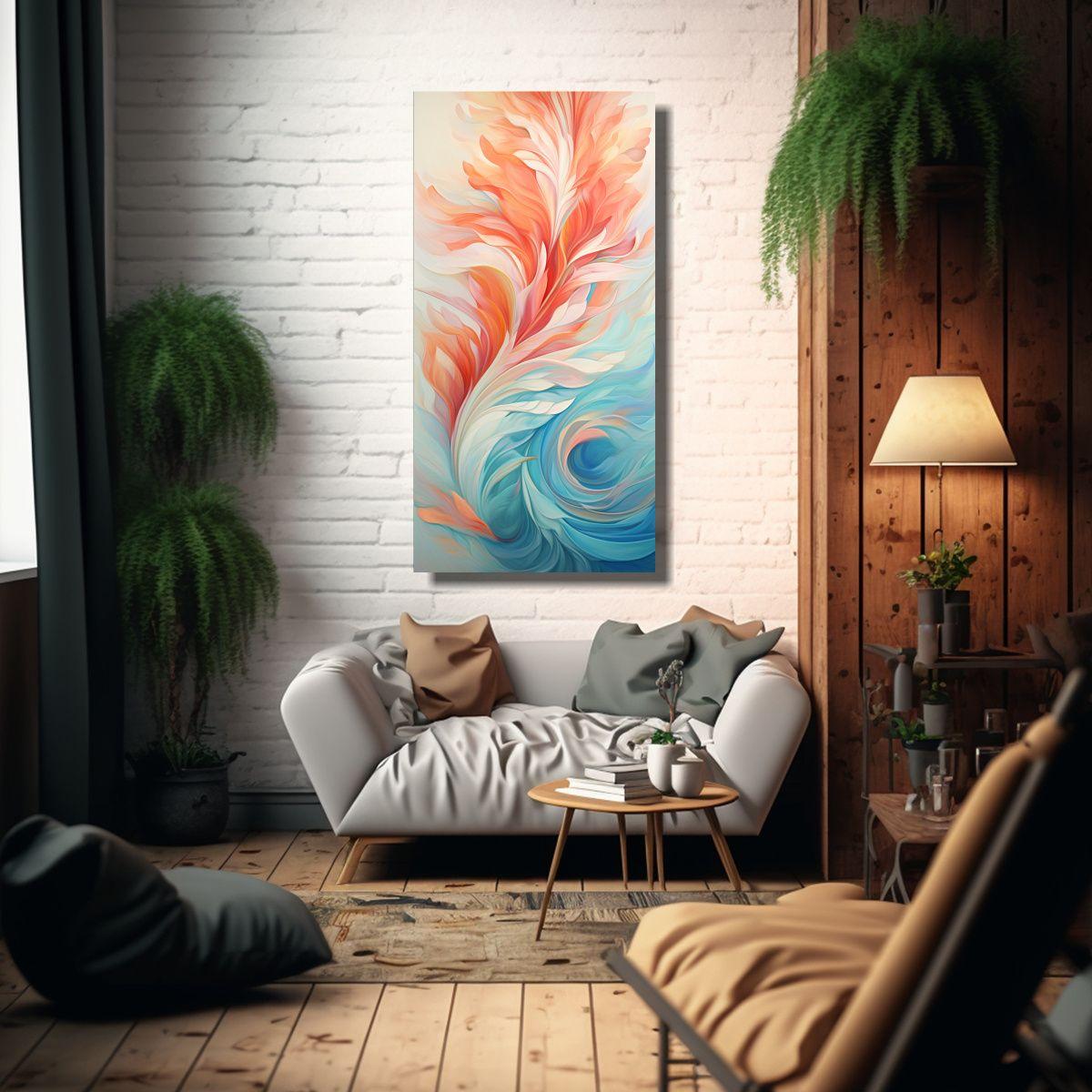 Pintura En Lienzo Con Patrones Abstractos 40x80cm-2