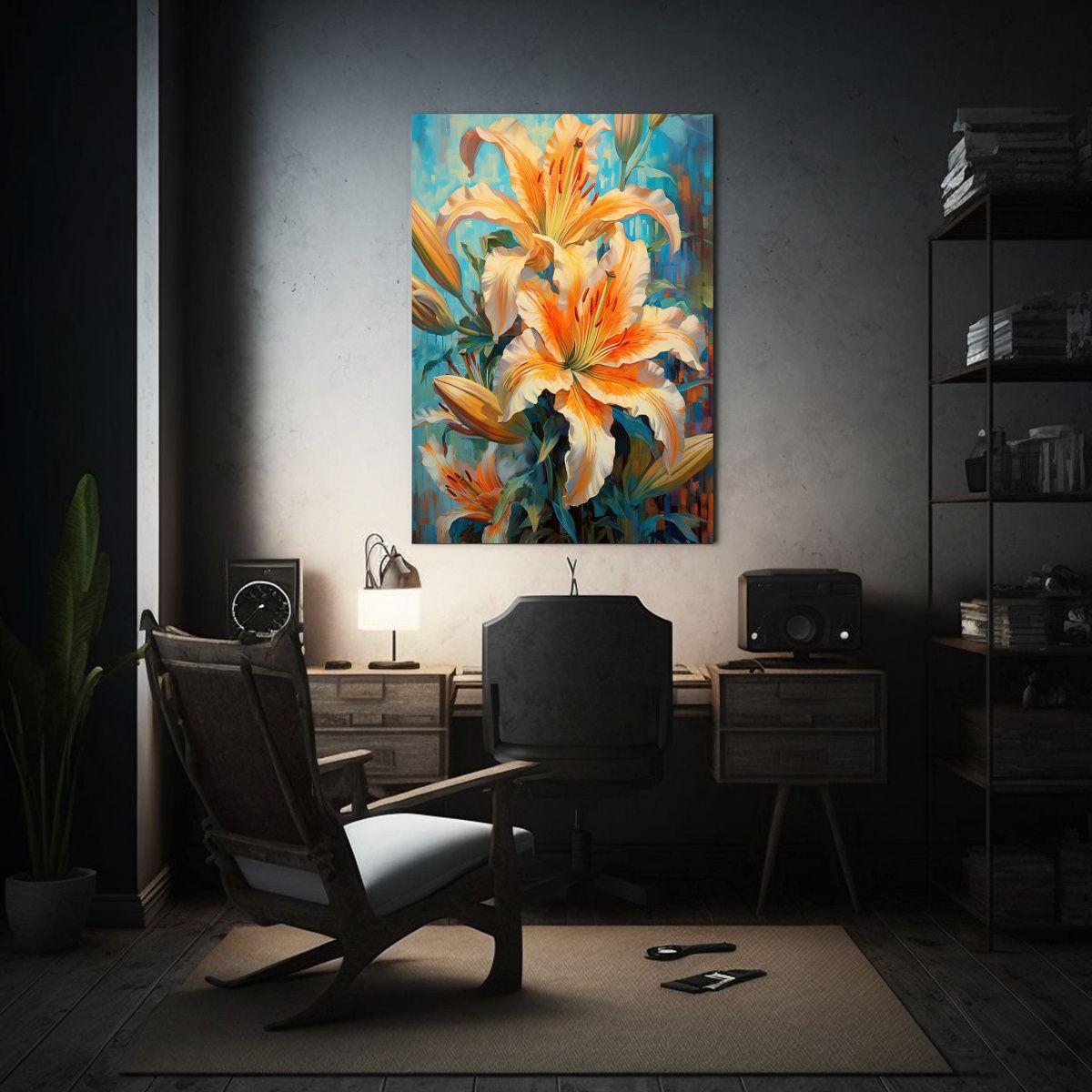 Cuadro De Expresión De Naturaleza Viva, Lirio 60x90cm-2
