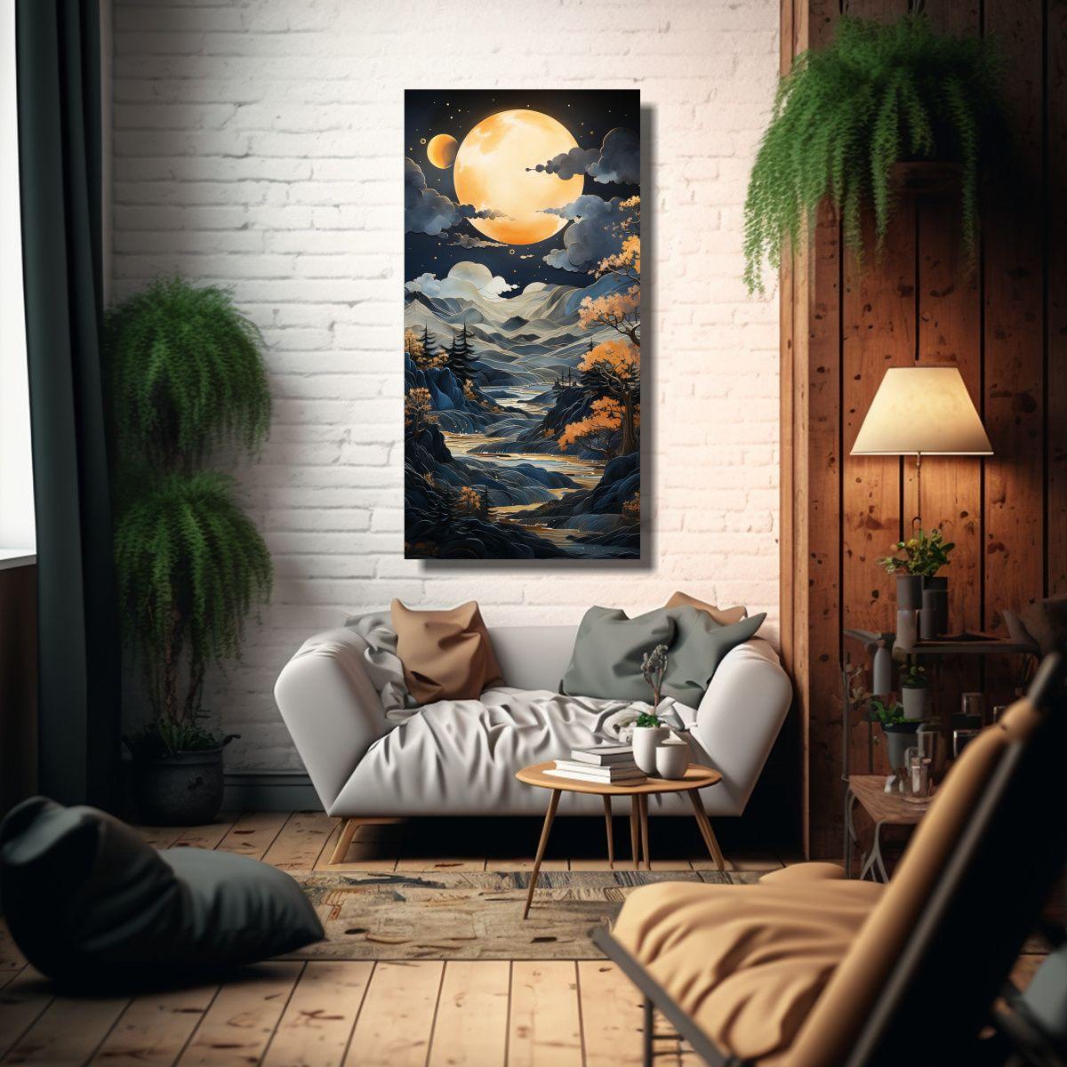 Cuadro De Decoración En Tela De Paisaje 60x120cm-2
