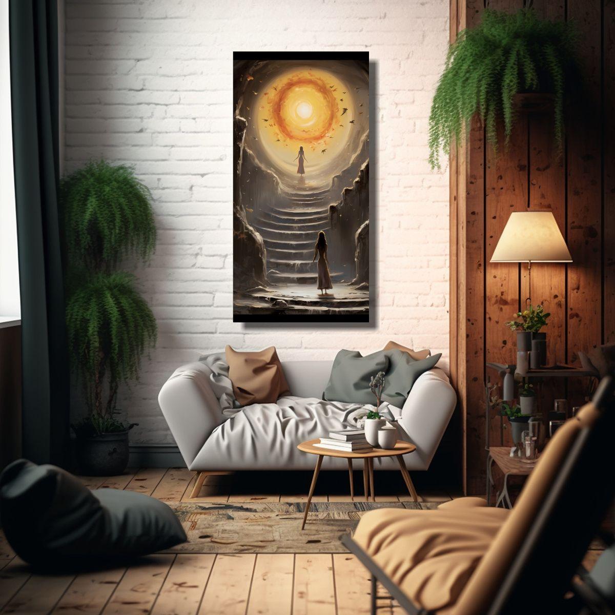 Lienzo Diseño Relieve Símbolos Elementos 70x140cm-2