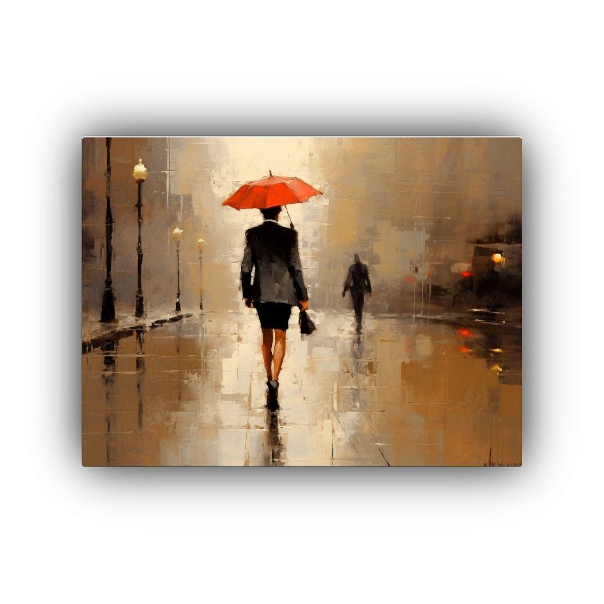 Cuadro Decorativo Moderno: Visión De Tarde Lluviosa Camino  40x30cm-0
