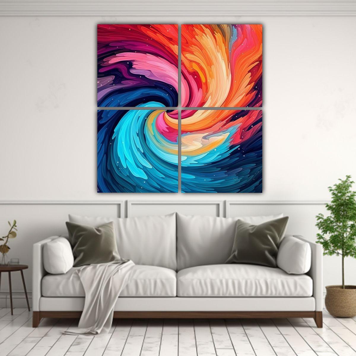 Pinturas Decorativas Abstractas Con Patrón 200x200 Cm-2