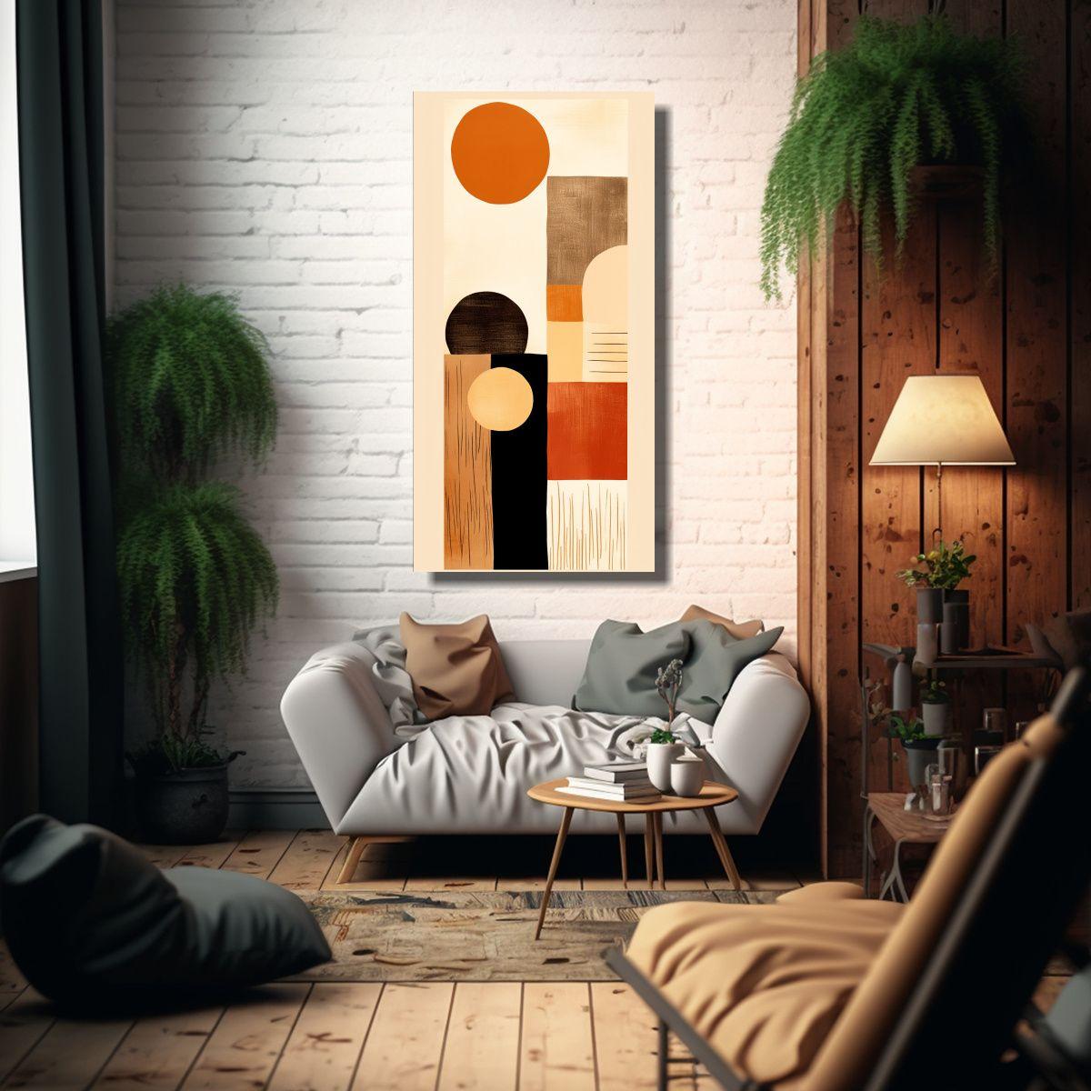 Lienzo De Tela Abstracto Boho Moderno 50x100cm-2