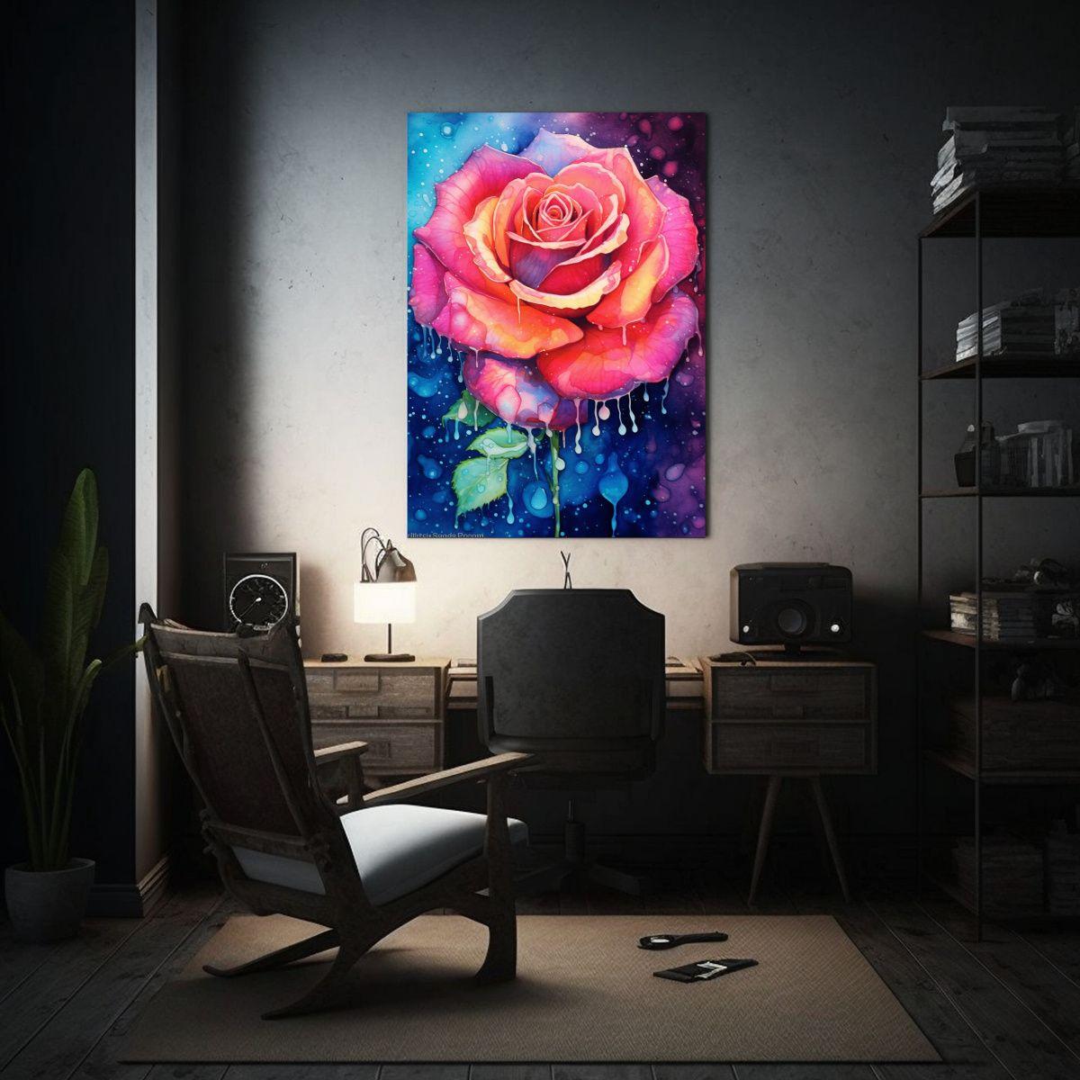 Pintura De Arte Decorativo: Rosa Con Pequeñas 20x30cm-2