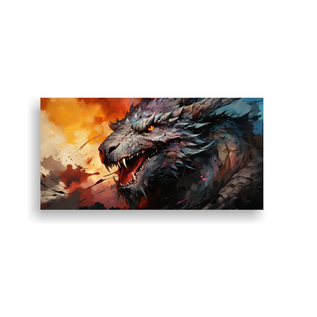 Cuadro Horizontal Equilibrio Visual Dragón En Col 120x60cm-0