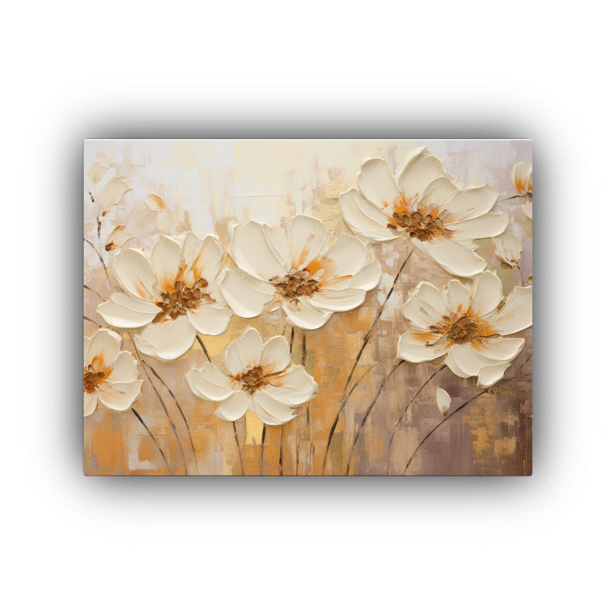 Pintura Floral Exuberante En Estilo De Decoración En Lienzo 30x20cm-0