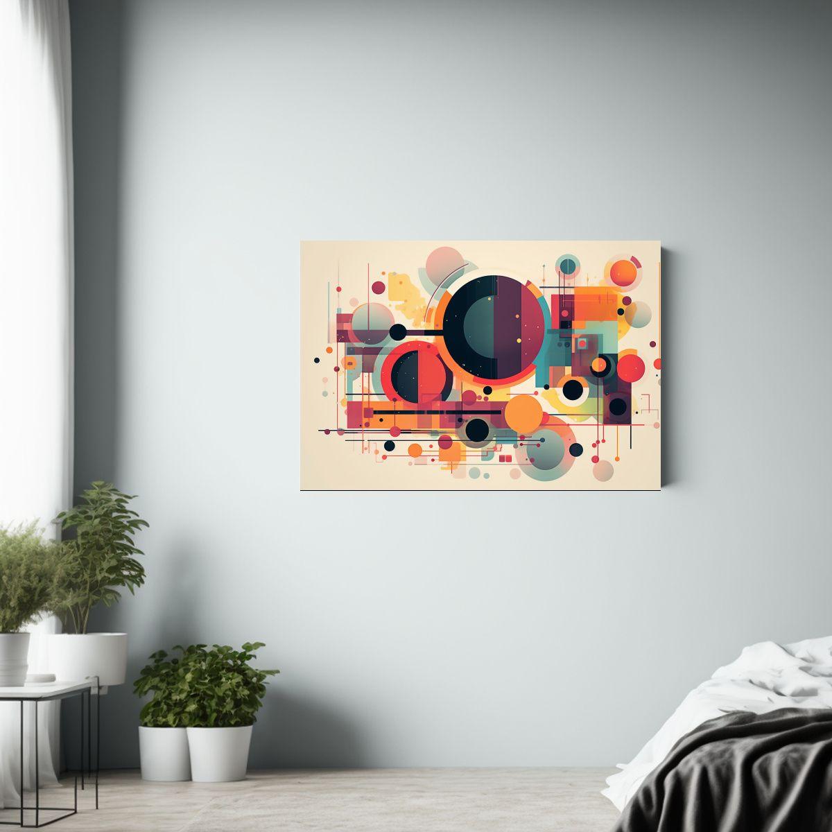 Cuadro Abstracto De Tela: Diseño Musical Electrónico Minim 75x50cm-2