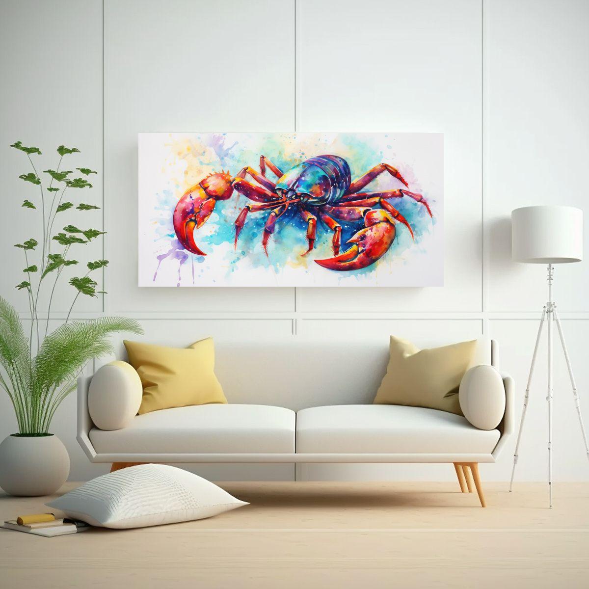 Pintura Textura Alta Calidad Escorpión Acuarela 60x30cm-2