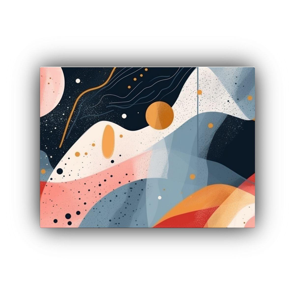 Arte Abstracto Matemático Con Simetría En Colores De Bloqu 50x40cm-0