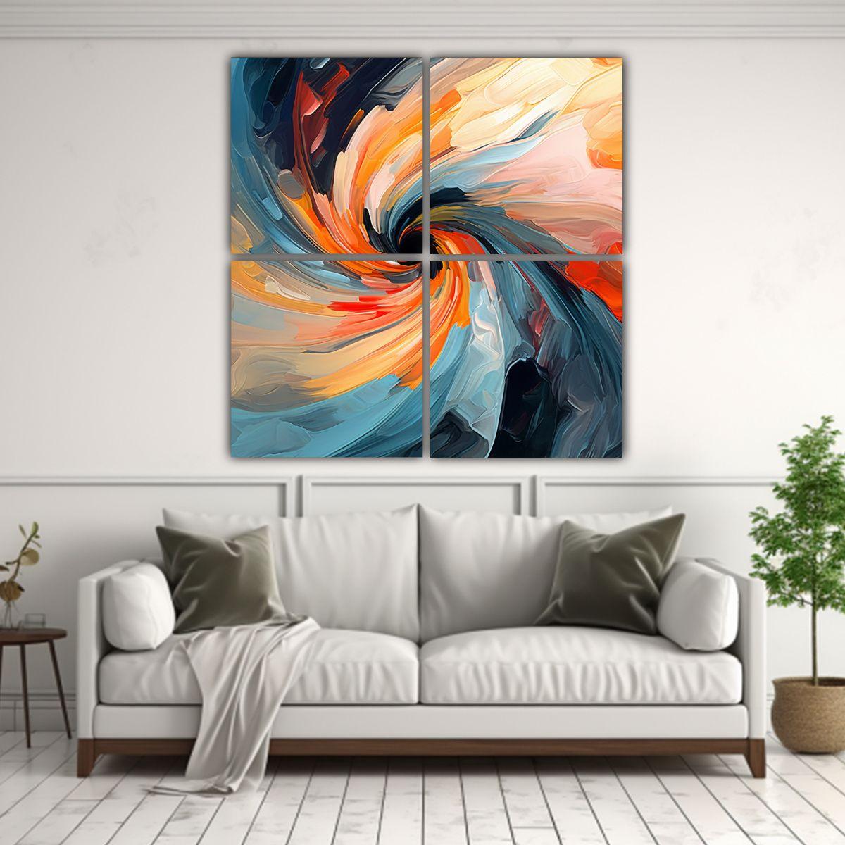 Cuadro Abstracto De Pared Con Gama De Colores V51 120x120 Cm-2