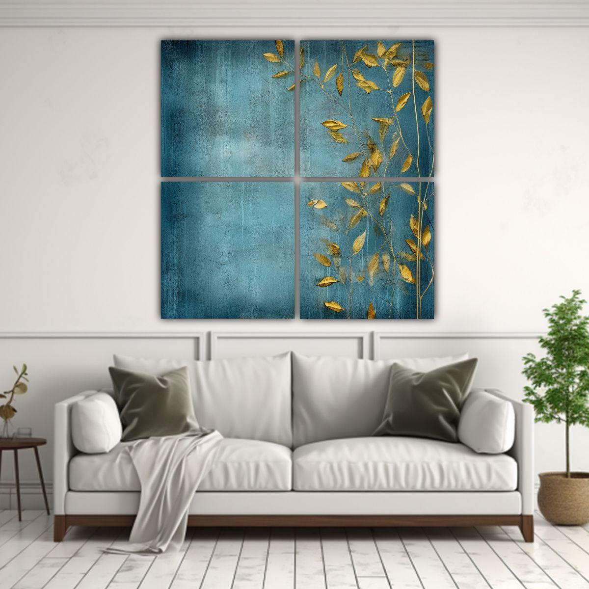 Cuatro Composición Decorativo Reflejo En Tonos 60x60 Cm-2