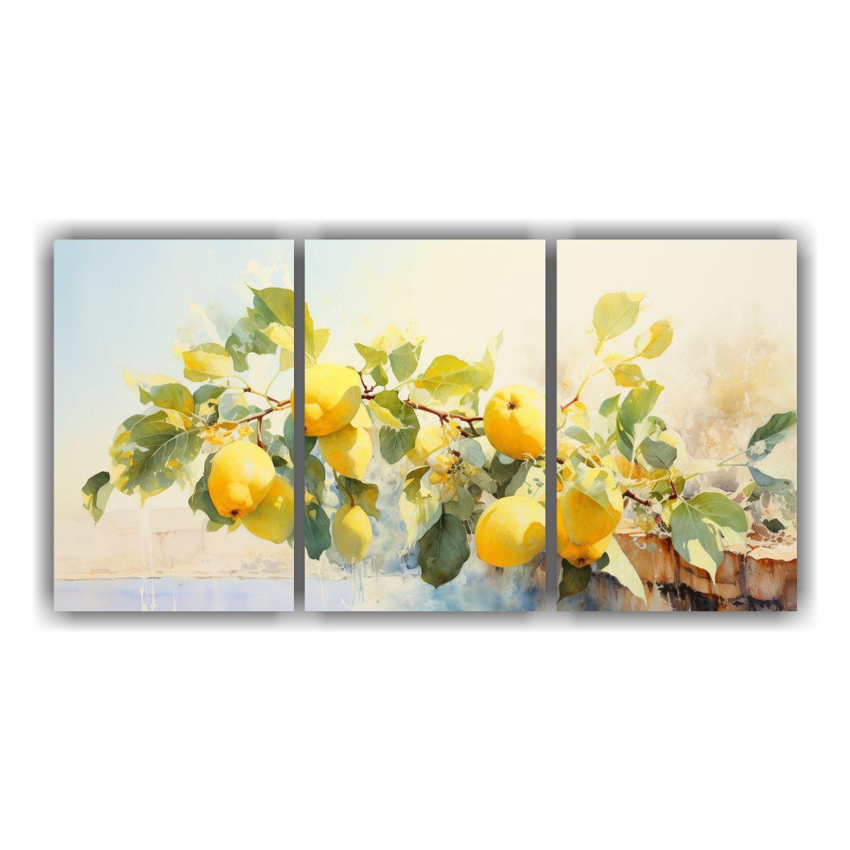 Pintura Abstracta En Colores Amarillo Y Blanco 90x45 Cm-0