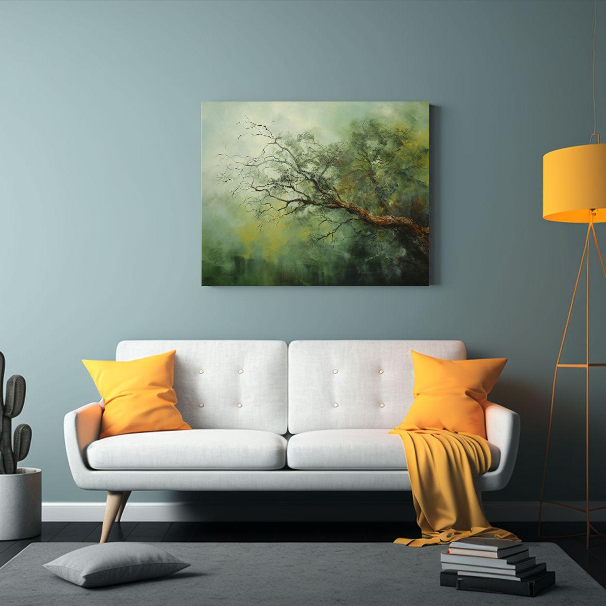Pintura Abstracta Detallada De árbol En Estilo óleo. 30x20cm-2