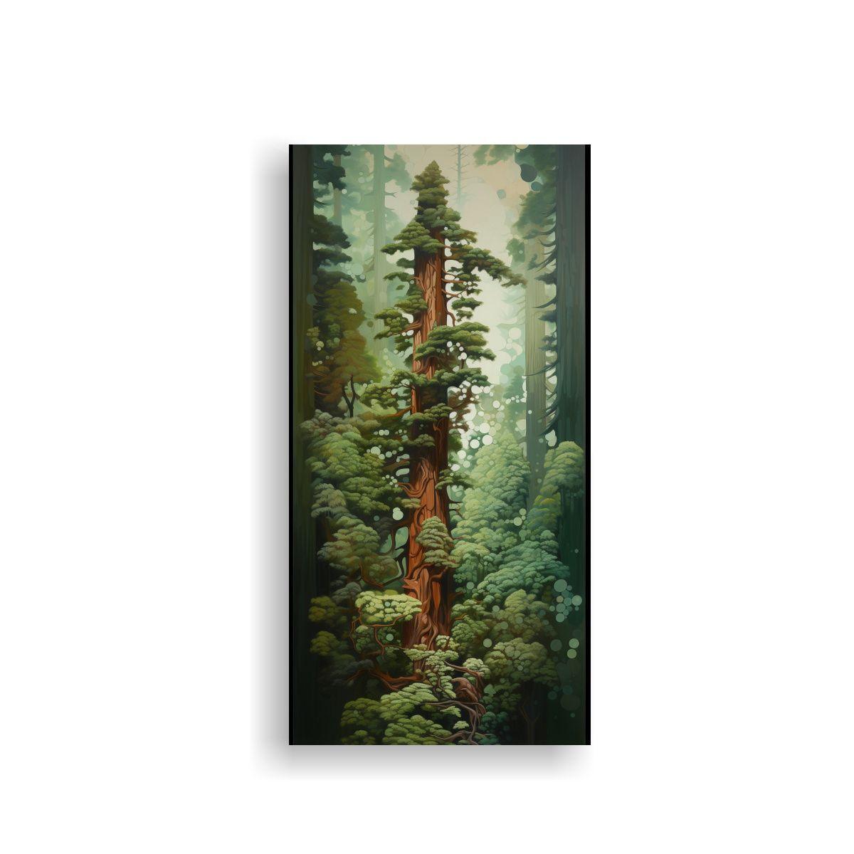 Pintura De Pared Vintage De Un Árbol De Secuoya 30x60cm-0