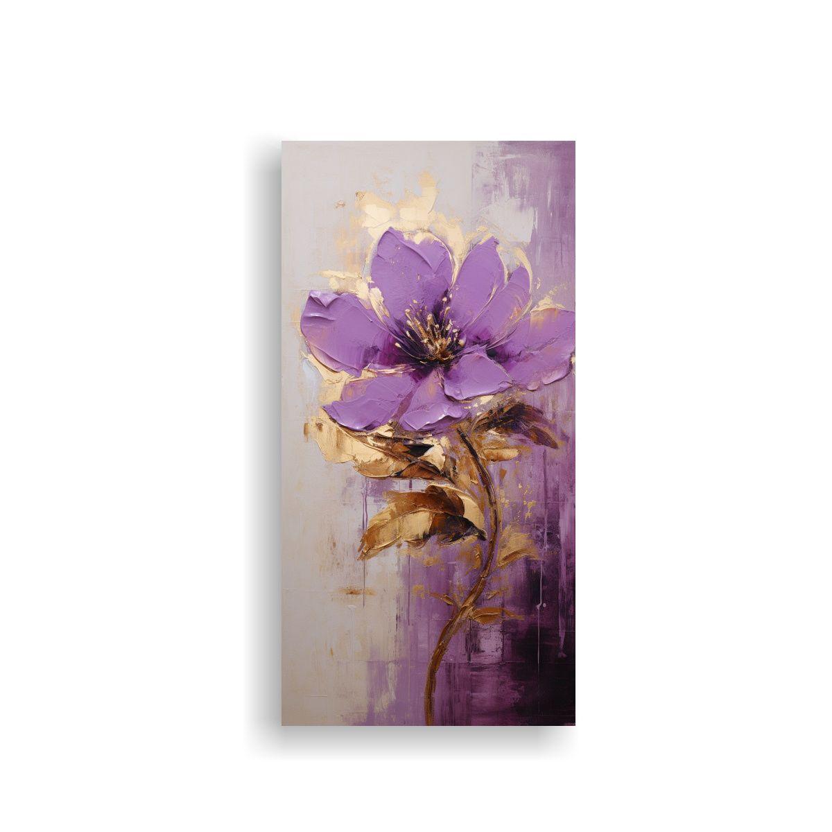 Pintura En Lienzo: Flor Púrpura En Estilo 60x120cm-0
