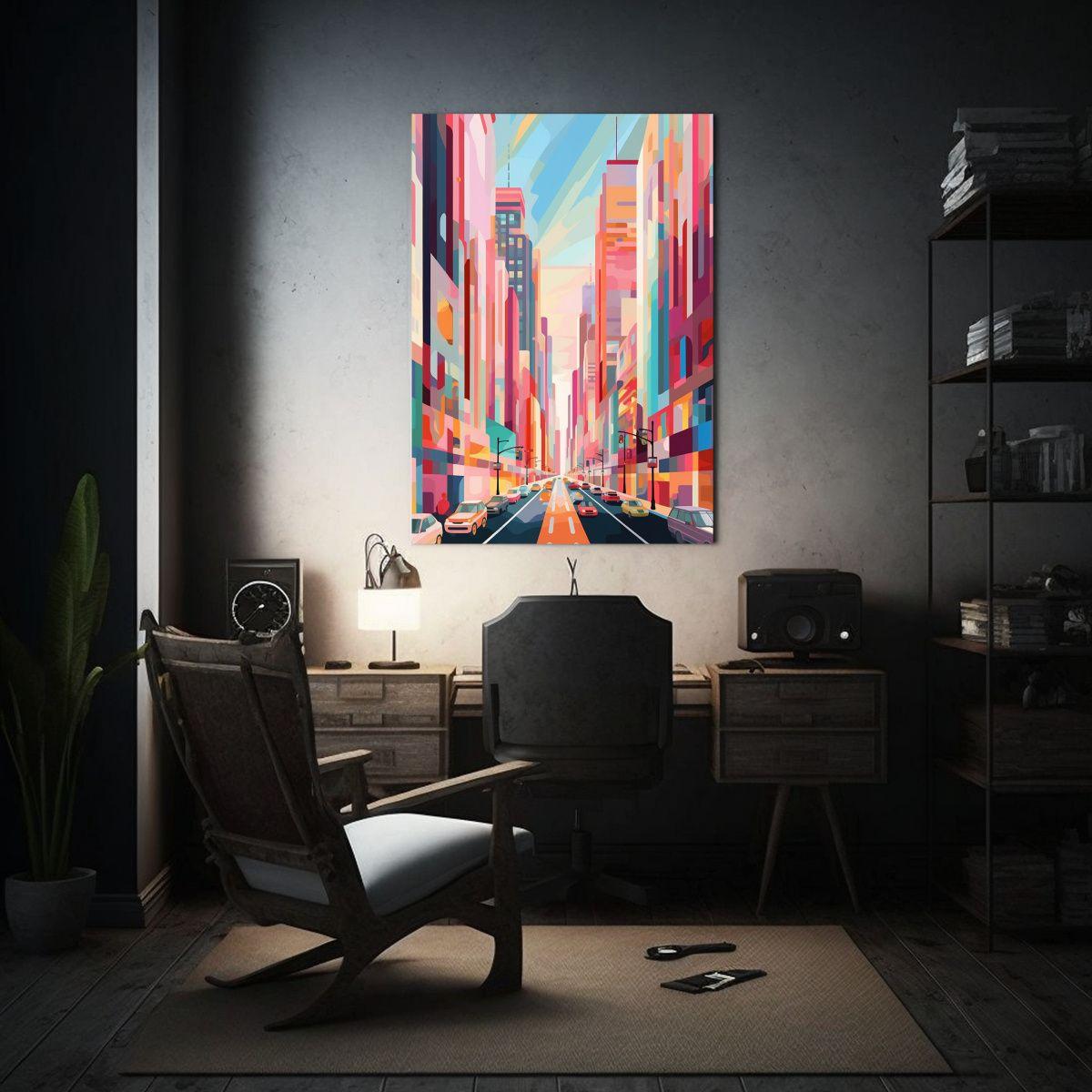 Cuadro De Arte De Pared Cuadro Baño De Nueva York, Colores  80x120cm-2