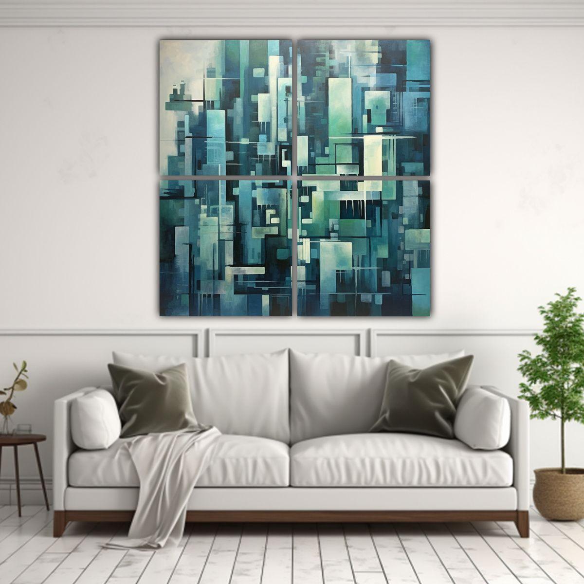 Cuadros Abstractos Coloridos De Nueva York De 60x60 Cm-2