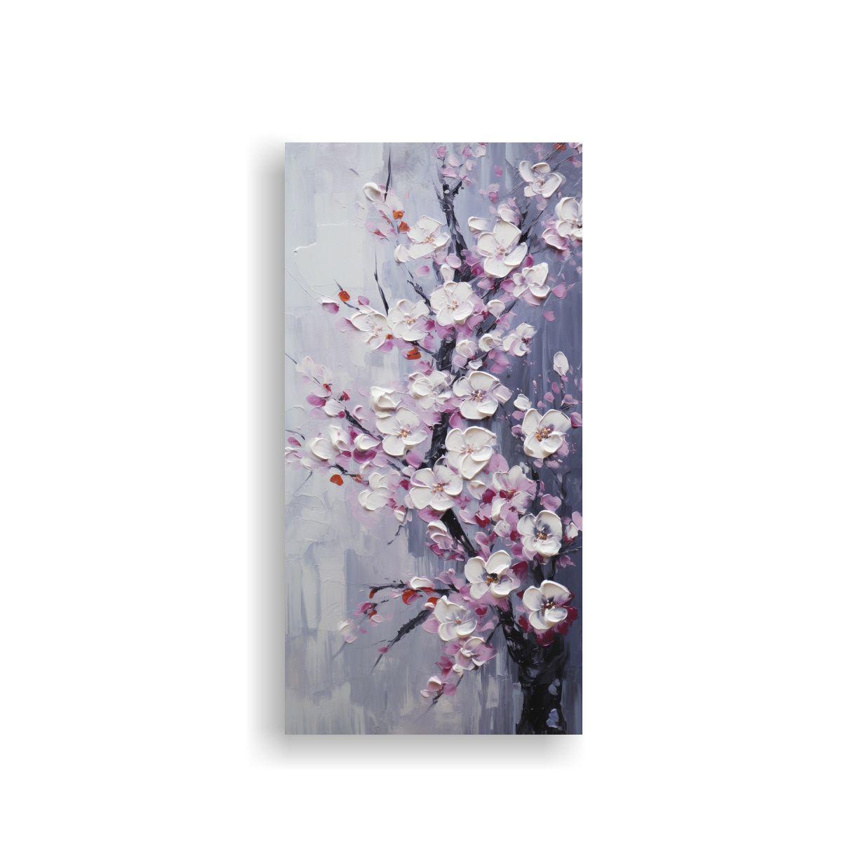 Pintura En Lienzo De Cerezos Negros En 70x140cm-0
