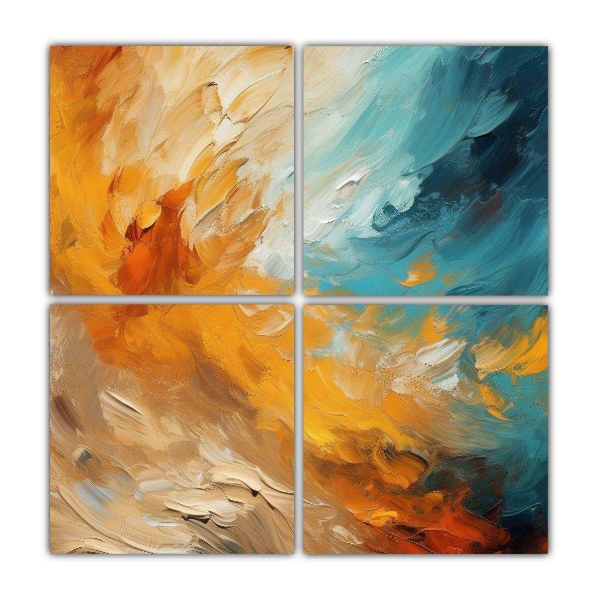 Cuadro Abstracto De Pared Intensidad En Pintura 100x100 Cm-0
