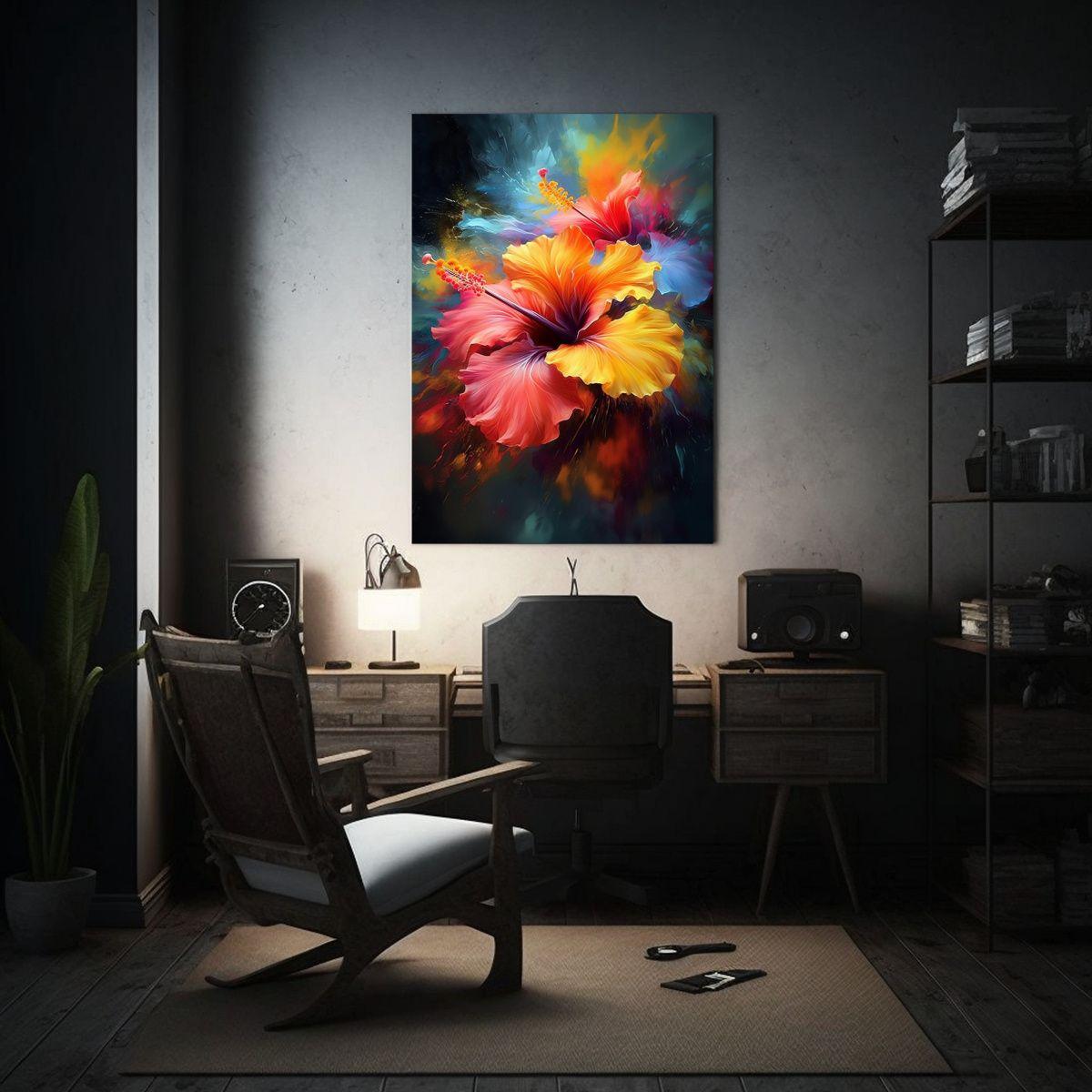 Cuadro Floral Hibiscus Creativo Y Colorido 20x30cm-2