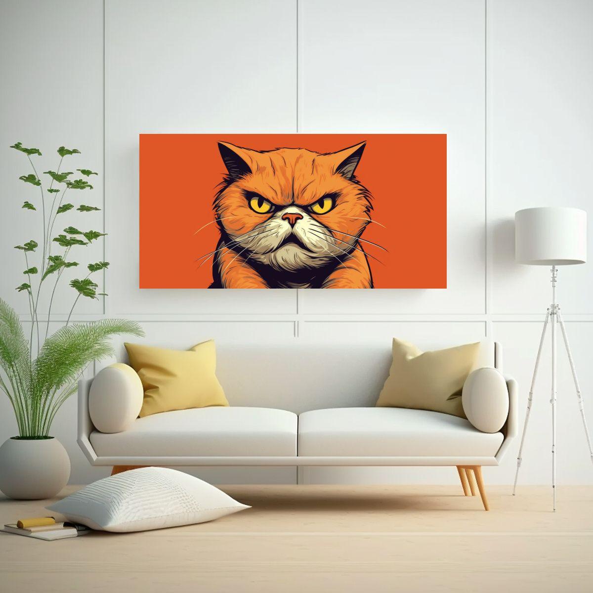 Cuadros Divertidos De Gatos Feos En Estilo 40x20cm-2