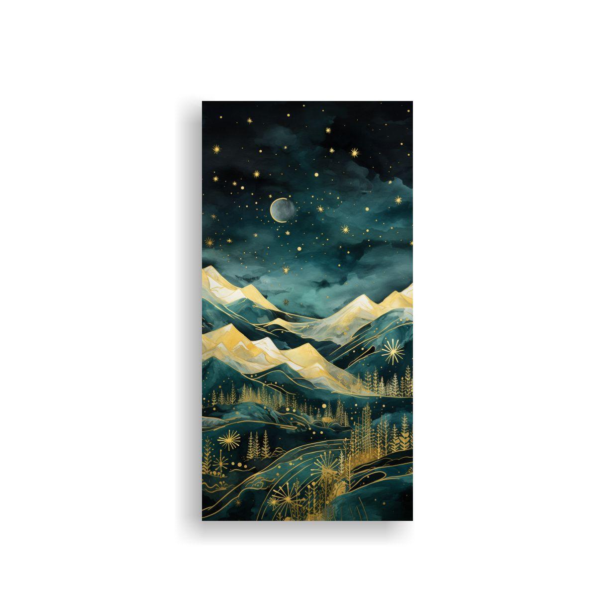 Tela En Bastidor Moderno Paisaje De Montaña Con 80x160cm-0