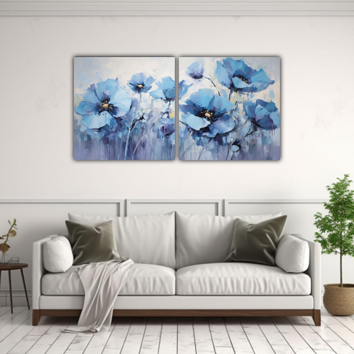 Dos Canvas Expresión Belleza: Pintura En Lienzo 40x20 Cm-2