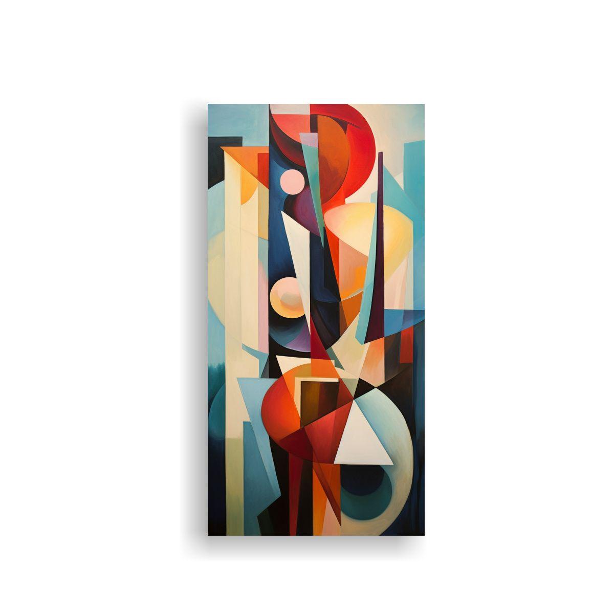 Pintura Abstracta Fina Inspirada En Cubismo Para D 60x120cm-0