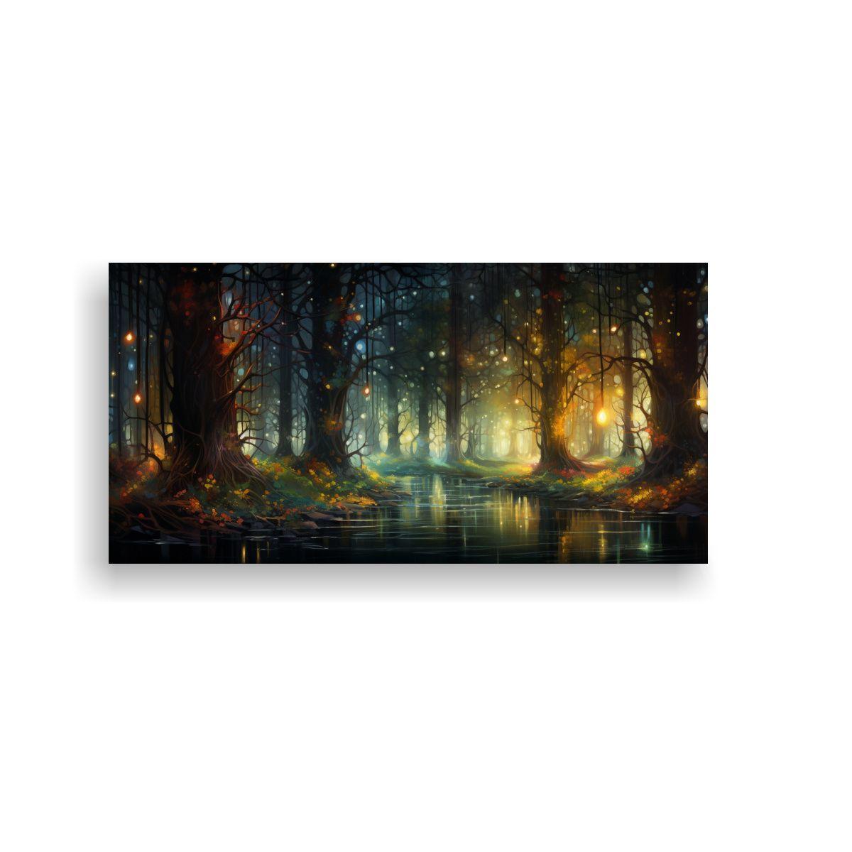 Pinturas De Decoración De Lienzo Hermoso Bosque 60x30cm-0