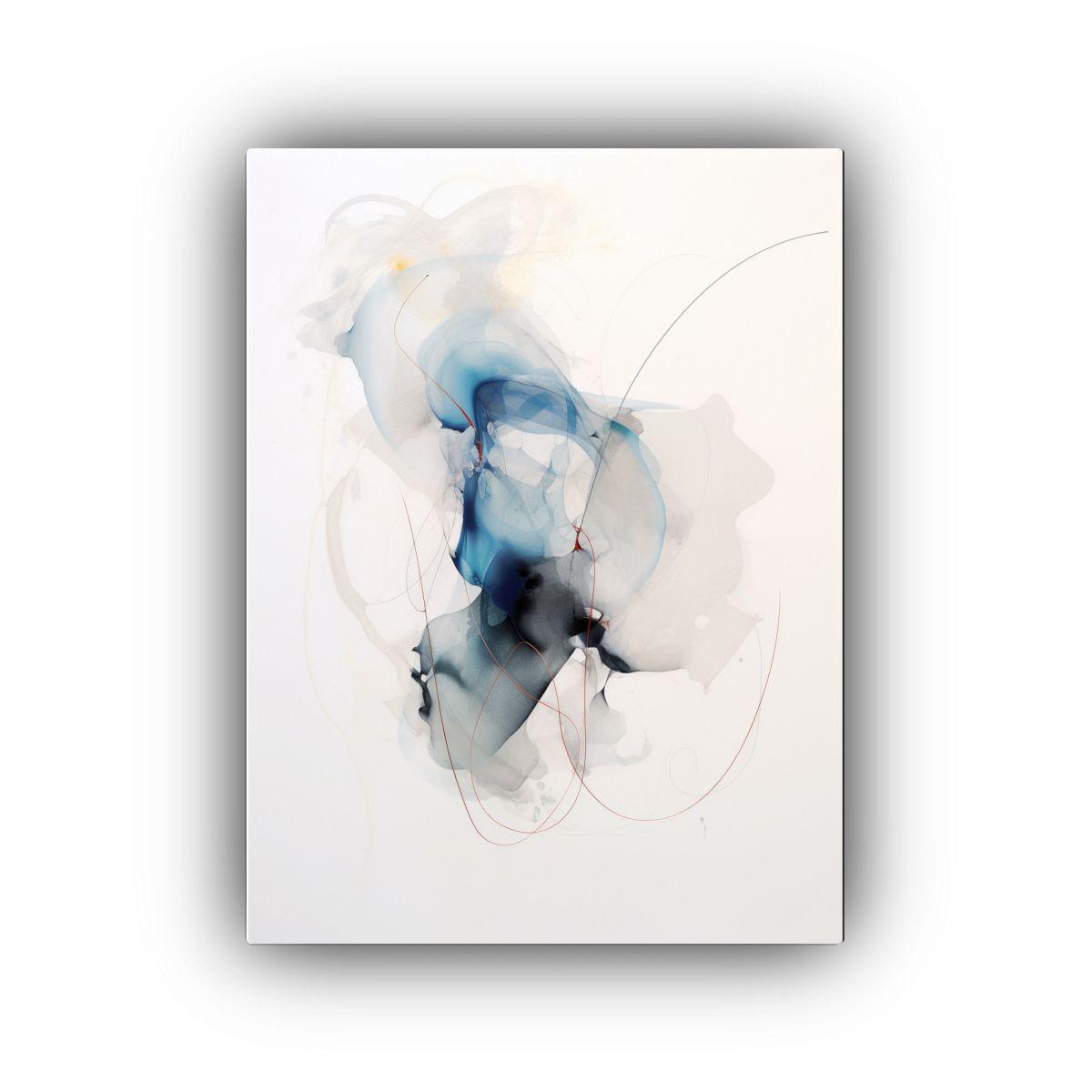 Pintura Moderna Relieve Con Patrón Blanco Sobre 30x40cm-0