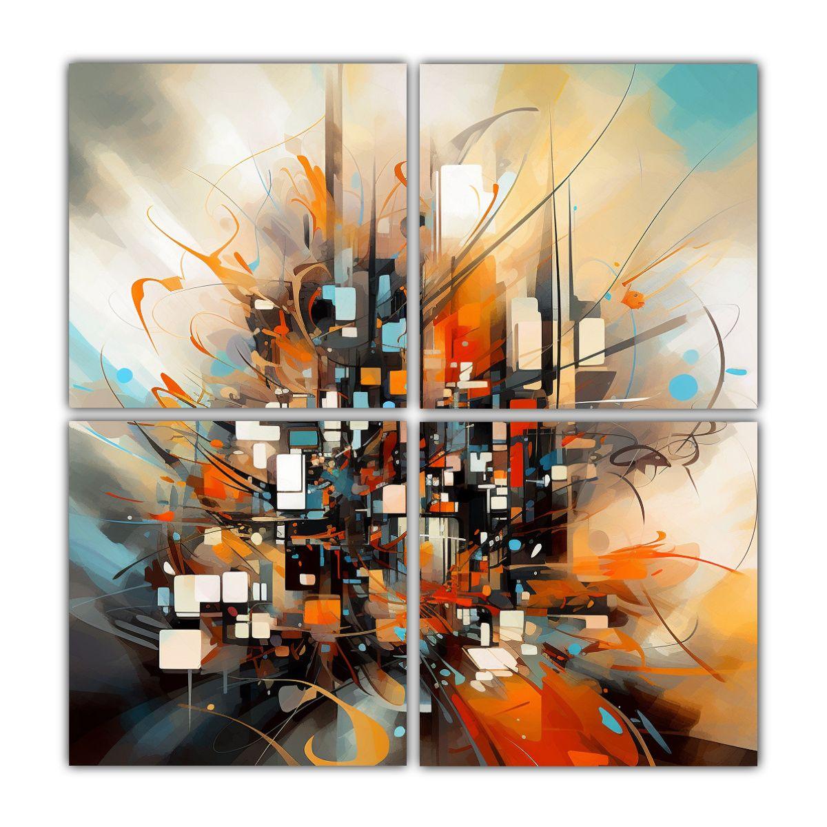 Cuatro Artes De Pared Fotografía Armonía 100x100 Cm-0