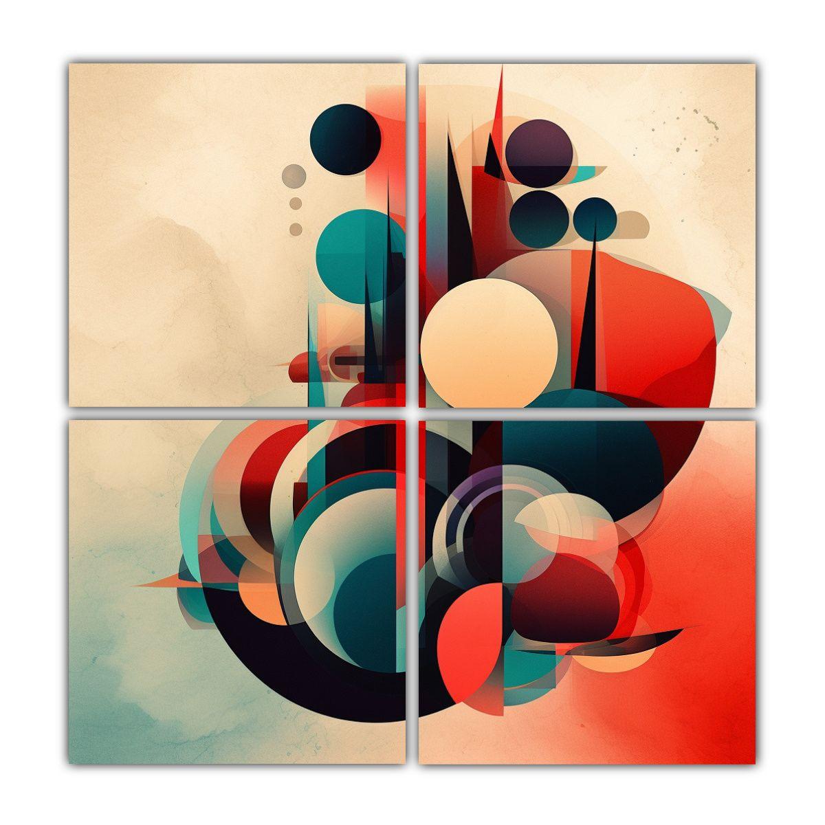 Pinturas Decorativas Abstractas Cuatro Artes 40x40 Cm-0