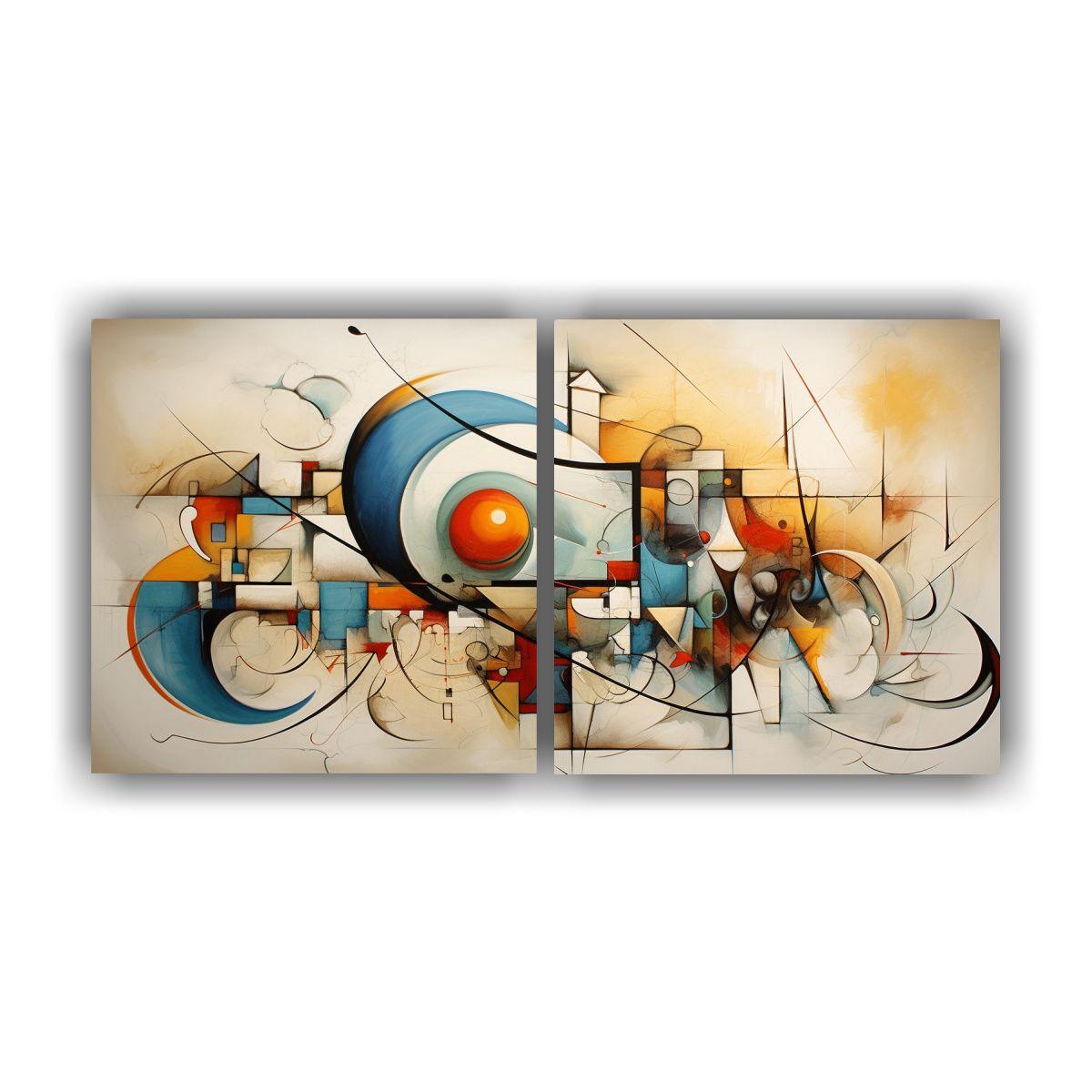 Cuadros Expresionismo Abstracto De Colores 80x40 Cm-0