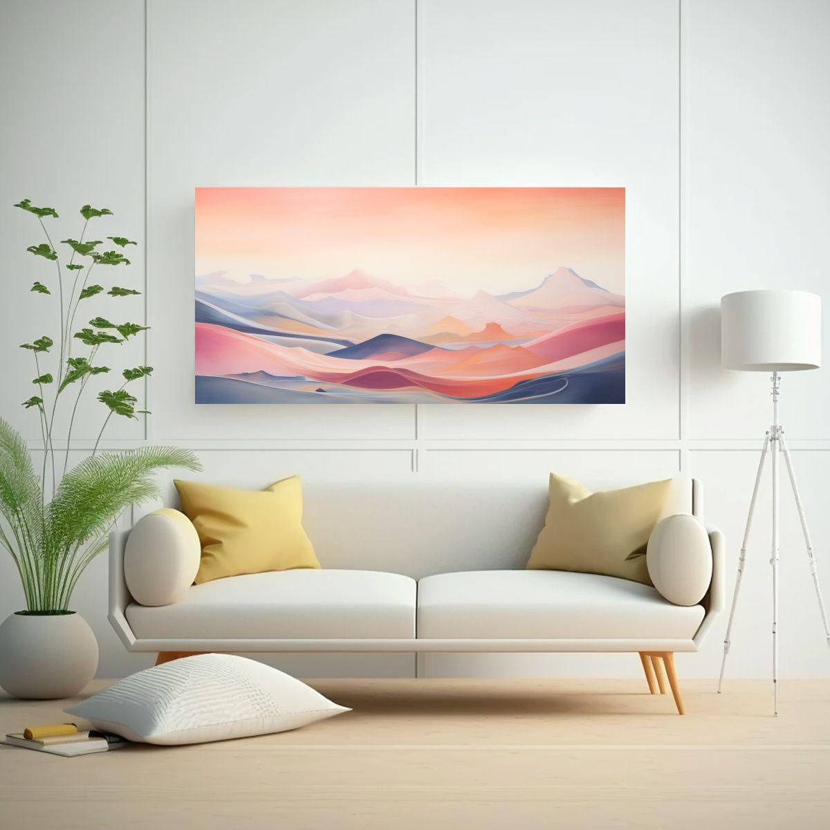 Paisaje Abstracto Amanecer Figura Decorativa Para 80x40 Cm-2