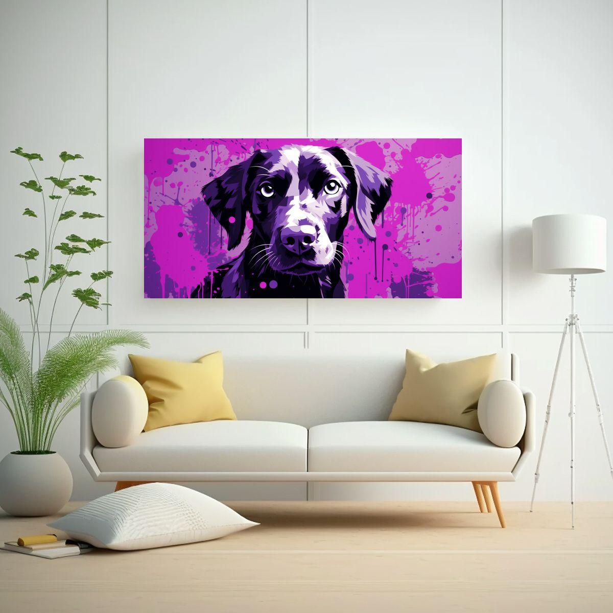 Cuadro Decorativo Neo Pop Art Mascota En Colores 100x50cm-2