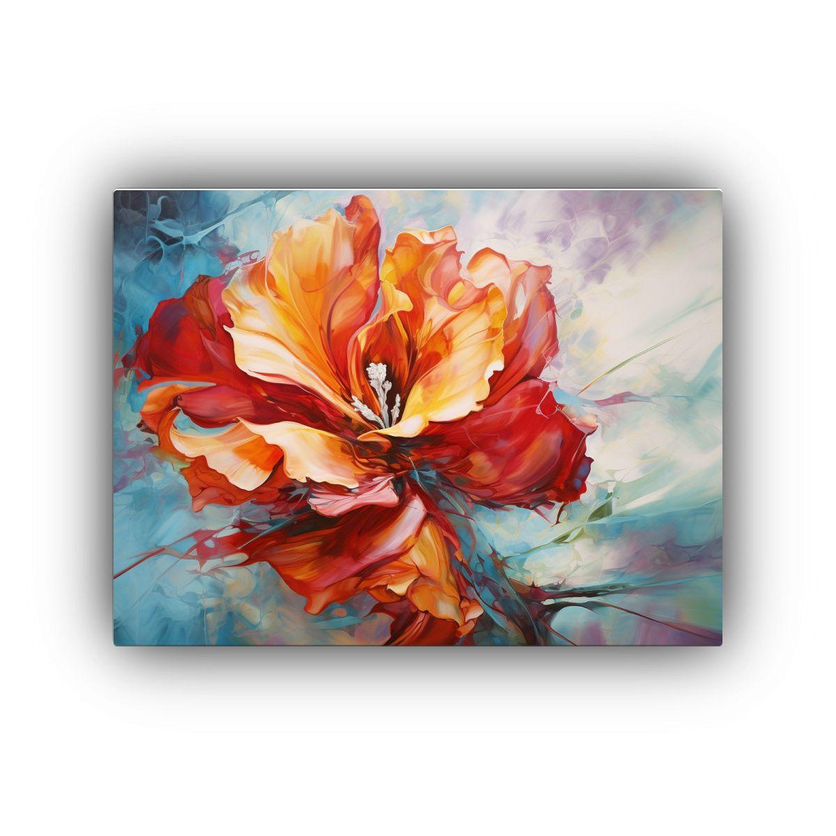 Pintura Abstracta De Flores De Alto Detalle En óleo. 65x50cm-0