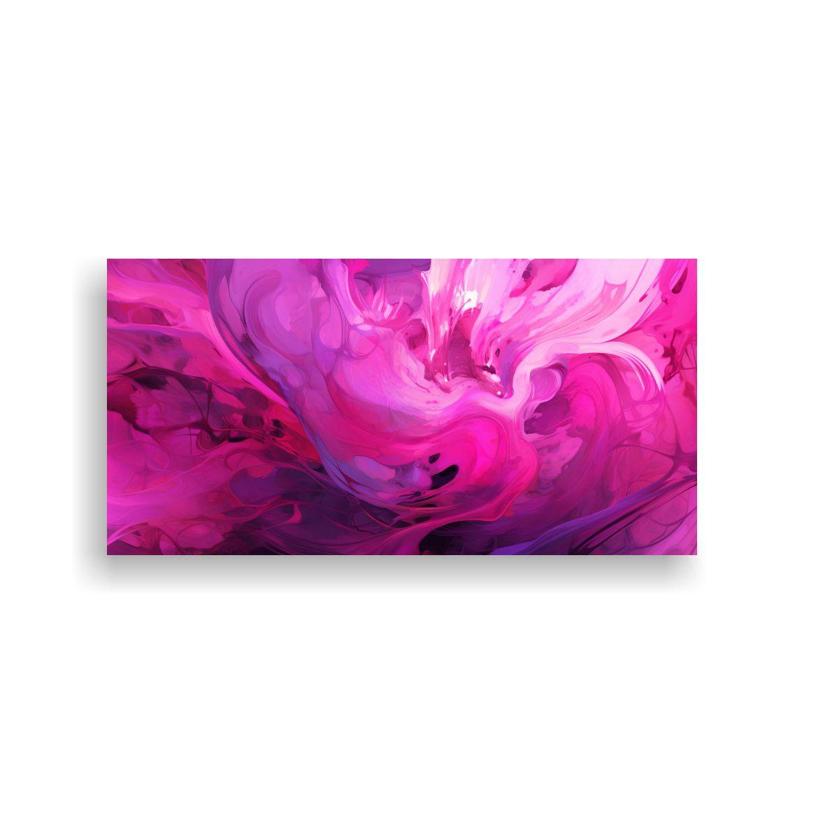 Pintura Abstracta E Hiperdetallada En Magenta 80x40cm-0