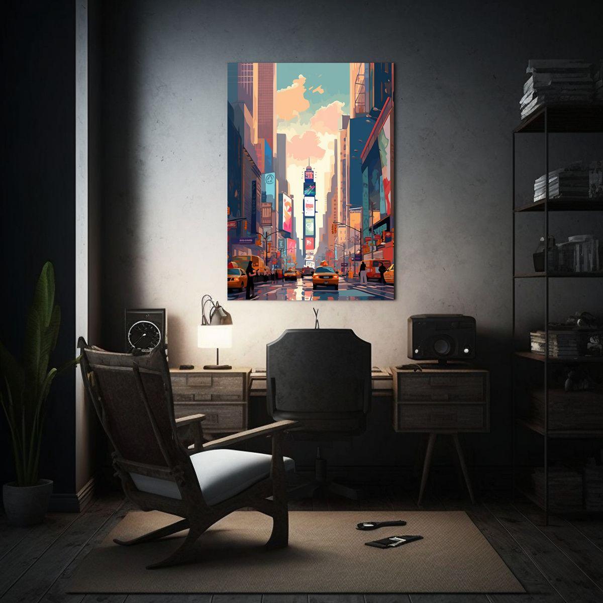 Pintura Decorativa Lienzo Horizontal Refinado NYC 50x65cm-2