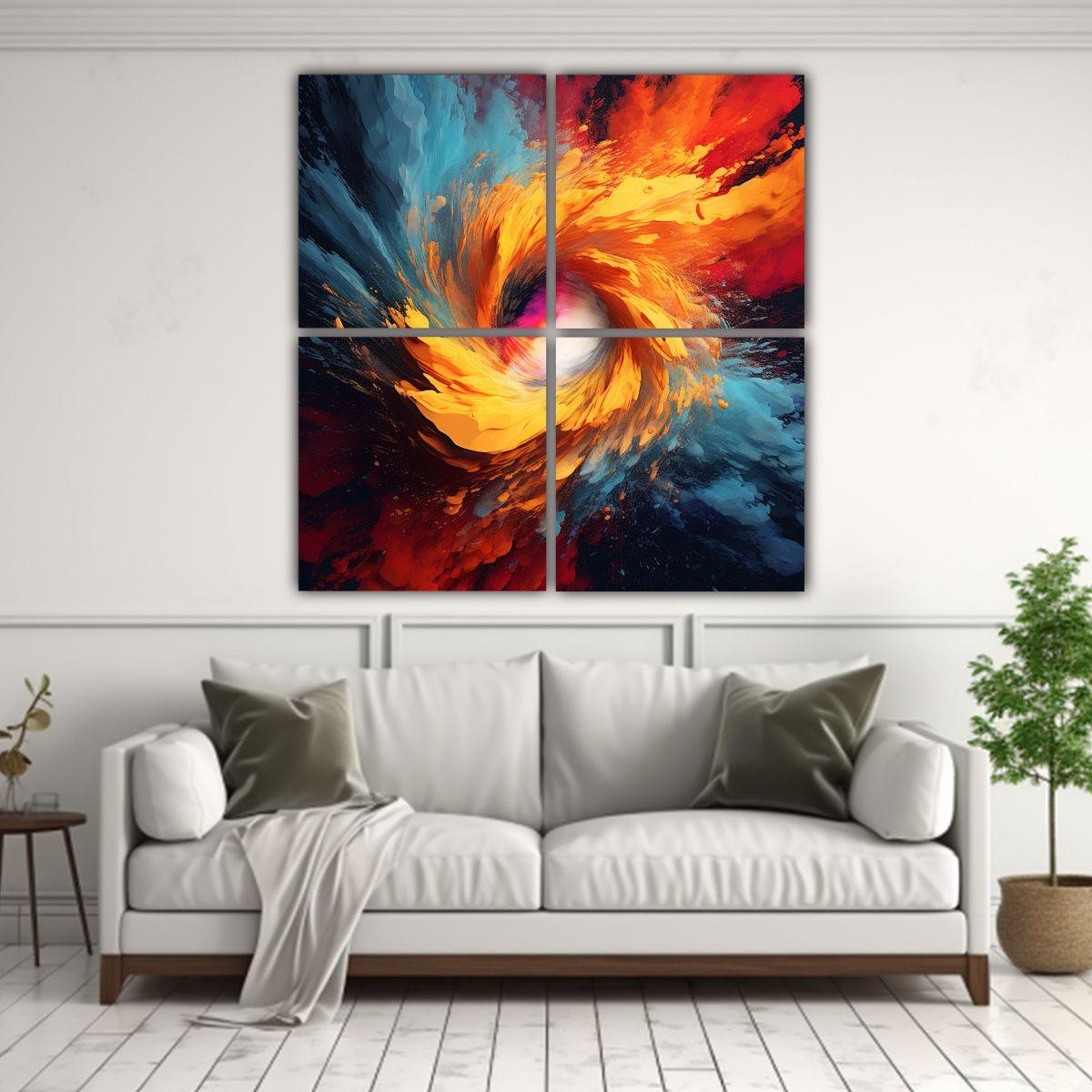 Pintura Decorativa Abstracta Digital De Alta 140x140 Cm-2