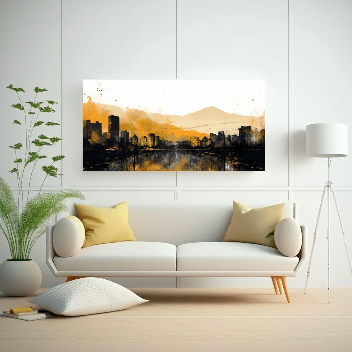 Pinturas De Arte Impresionante En Tonos Dorados 60x30 Cm-2