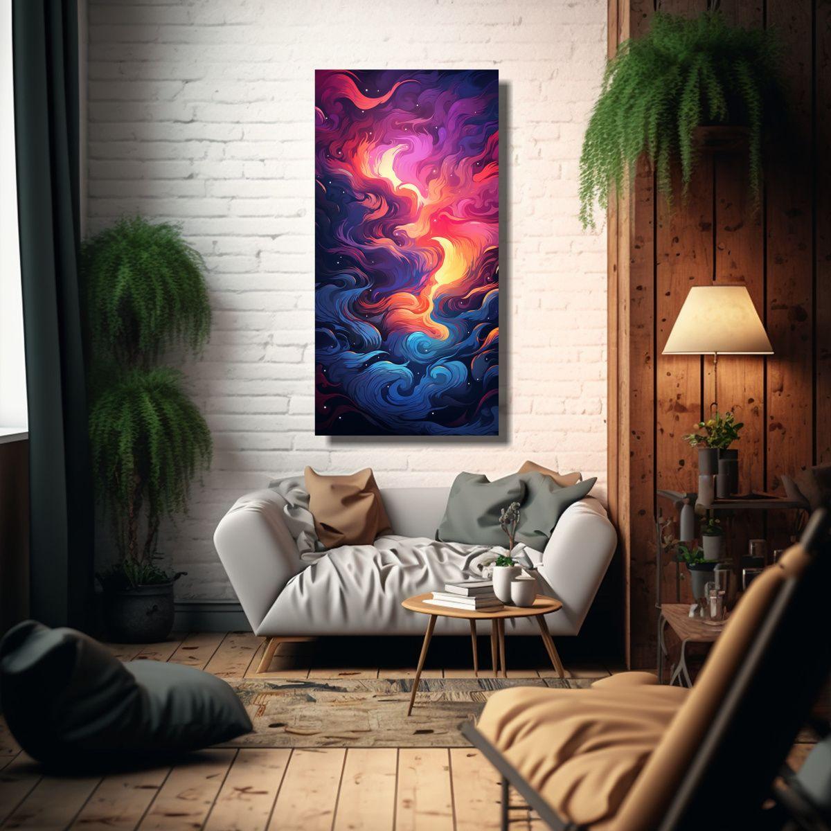 Pintura De Arte De Pared Marbling Glitchart 20x40cm-2