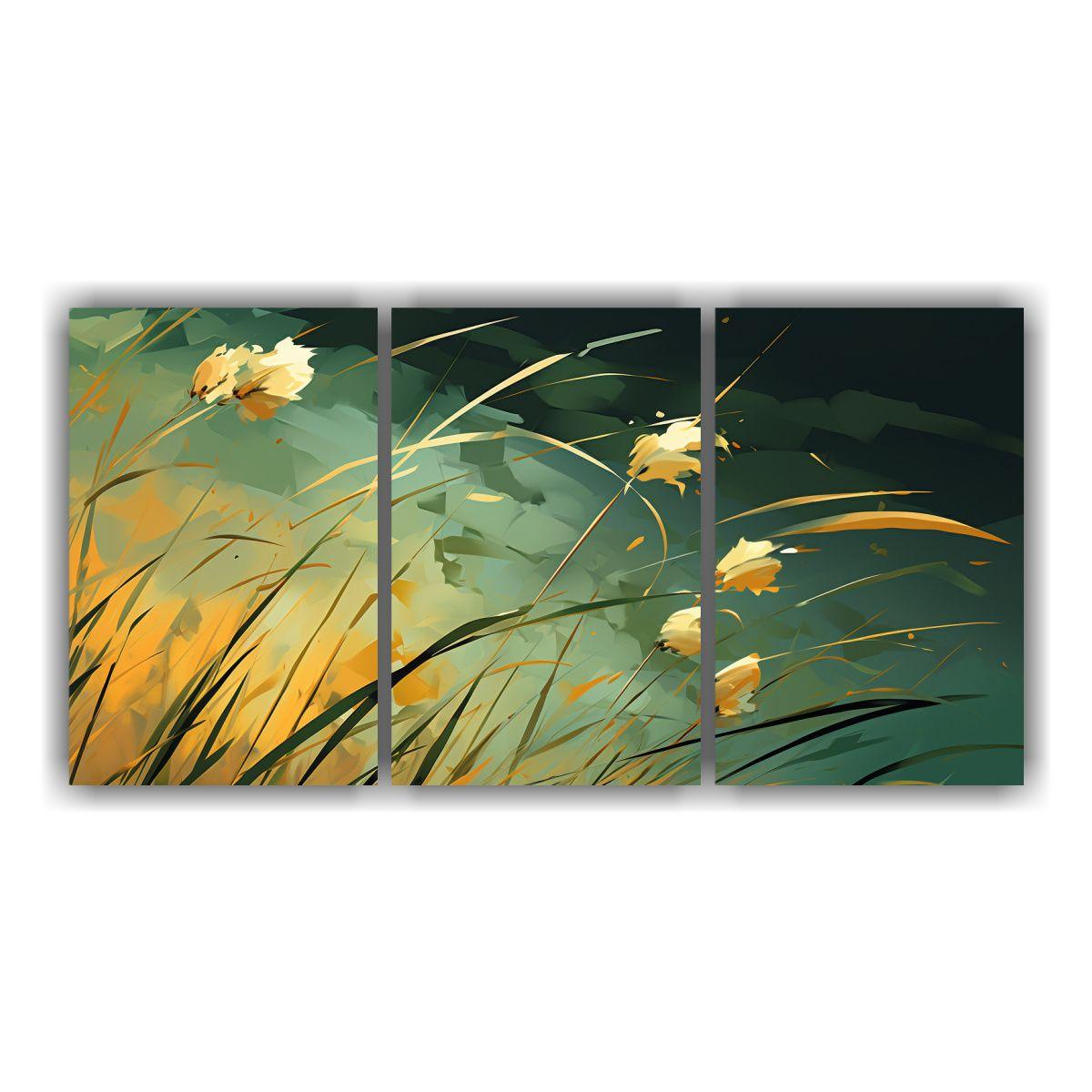 Pinturas Decorativas Abstractas De Tres Cuadros 240x120 Cm-0