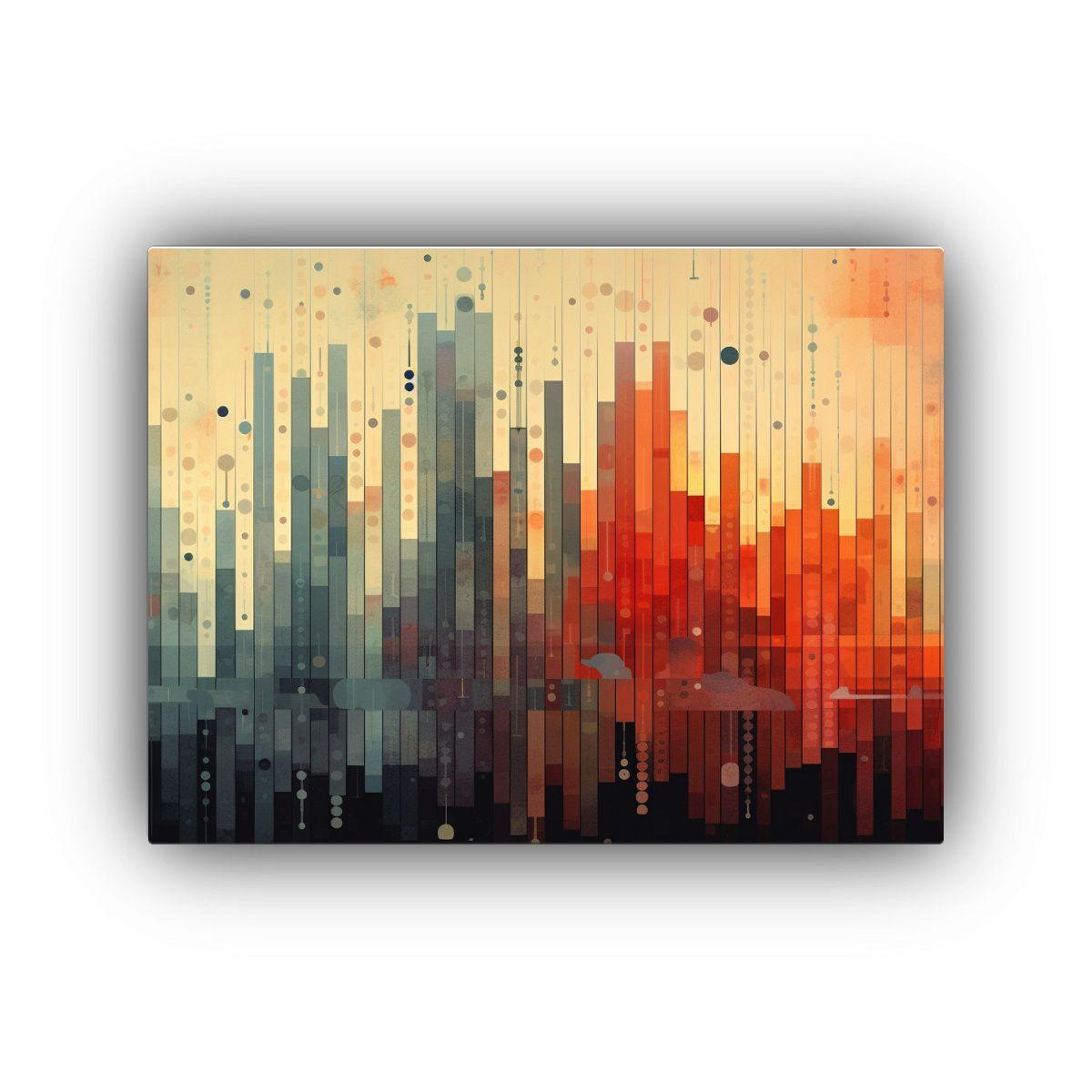Cuadros De Tela Con Patrones Intensos De Gráficos Y Número 30x20cm-0