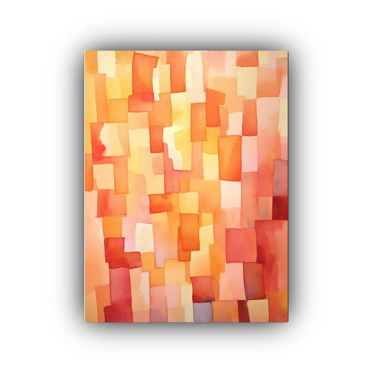 Pinturas De Decoración Con Trazos Acuarela Cálidos Y Geom 50x75cm-0